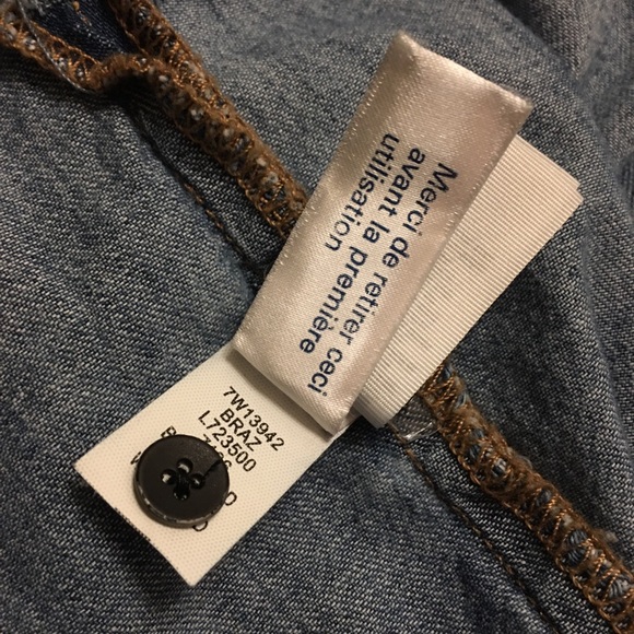 Lucky Brand 🐞 Denim Boyfriend Shirt w/Embroidery Sz S - Picture 15 of 16